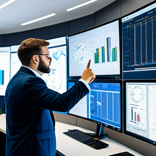 Home 18 A diverse team of professional engineers and project managers in professional business attire, fully clothed, modest clothing, standing in a modern, brightly lit technology control room. They are in front of large screens displaying intricate digital twin models and integrated data dashboards, with one person pointing to a complex system diagram while others intently observe and discuss data integration challenges. The background is a clean, futuristic workspace with advanced computing equipment visible. Professional photography, high resolution, detailed, clear focus, natural lighting, perfect anatomy, correct proportions, natural pose, well-formed hands, proper finger count, natural body proportions, safe for work, appropriate content, fully clothed, professional, family-friendly.