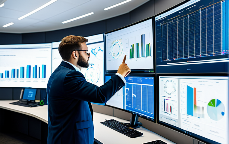 A diverse team of professional engineers and project managers in professional business attire, fully clothed, modest clothing, standing in a modern, brightly lit technology control room. They are in front of large screens displaying intricate digital twin models and integrated data dashboards, with one person pointing to a complex system diagram while others intently observe and discuss data integration challenges. The background is a clean, futuristic workspace with advanced computing equipment visible. Professional photography, high resolution, detailed, clear focus, natural lighting, perfect anatomy, correct proportions, natural pose, well-formed hands, proper finger count, natural body proportions, safe for work, appropriate content, fully clothed, professional, family-friendly.