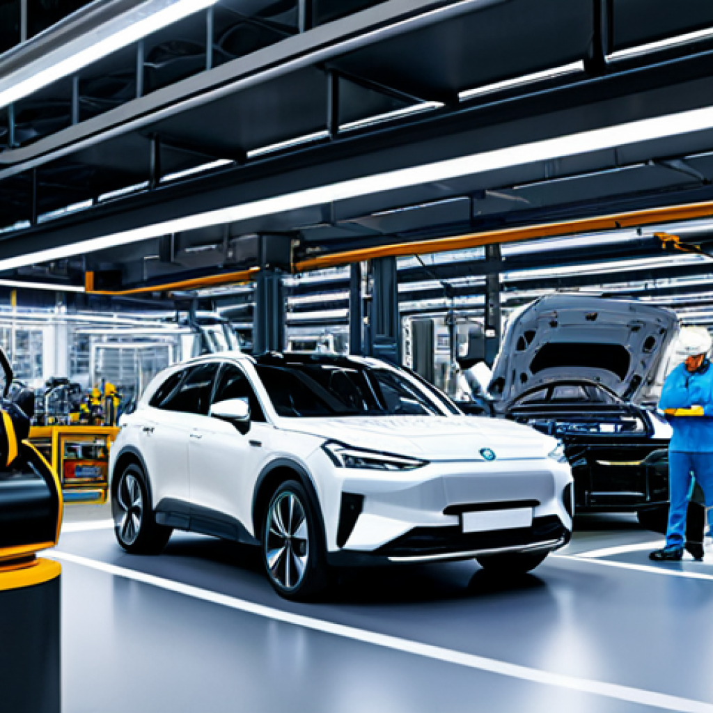 디지털 트윈을 통한 실시간 데이터 분석 - Industrial Optimization**

"A modern factory floor with robotic arms assembling car parts, a hologra...