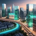 디지털 트윈과 사용자 참여의 중요성 - **Prompt for Smart City Digital Twin:**
    "A wide-angle, futuristic city panorama at dusk, bathed ...