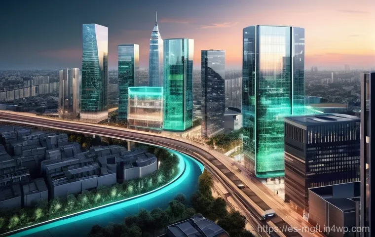 디지털 트윈과 사용자 참여의 중요성 - **Prompt for Smart City Digital Twin:**
"A wide-angle, futuristic city panorama at dusk, bathed ...