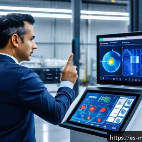 디지털 트윈을 통한 비즈니스 프로세스 혁신 - A modern industrial factory floor in Mexico, showcasing advanced Digital Twin technology with large ...