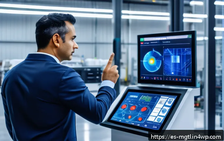 디지털 트윈을 통한 비즈니스 프로세스 혁신 - A modern industrial factory floor in Mexico, showcasing advanced Digital Twin technology with large ...