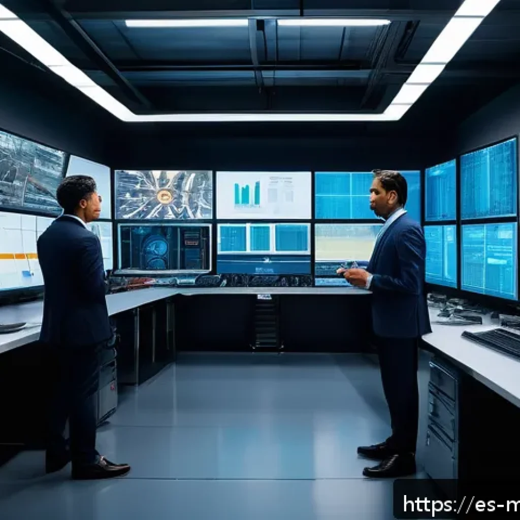 산업 4 0 시대의 디지털 트윈 역할 - A modern industrial control room with diverse engineers and technicians, including Hispanic men and ...